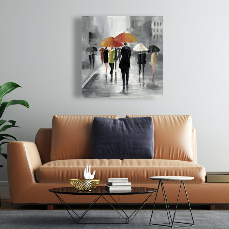 Scène de rue avec toile de parasol | Décoration de chambre objet gris