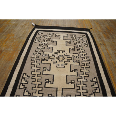 Gray Antique Tribal Geometric Native American Flatweave Navajo Scatter Rug
