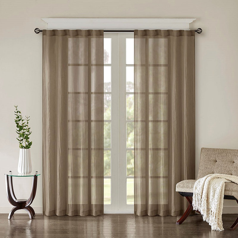Paire de panneaux de rideau uni (2 pièces), L 42,03 po x L 95,03 po, Taupe