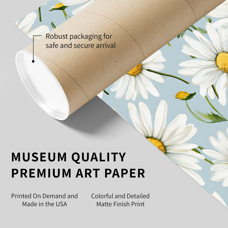 «Floral Daisy Flowers VI», reproduction d'art moderne sans cadre, H 10 po x l 10 po