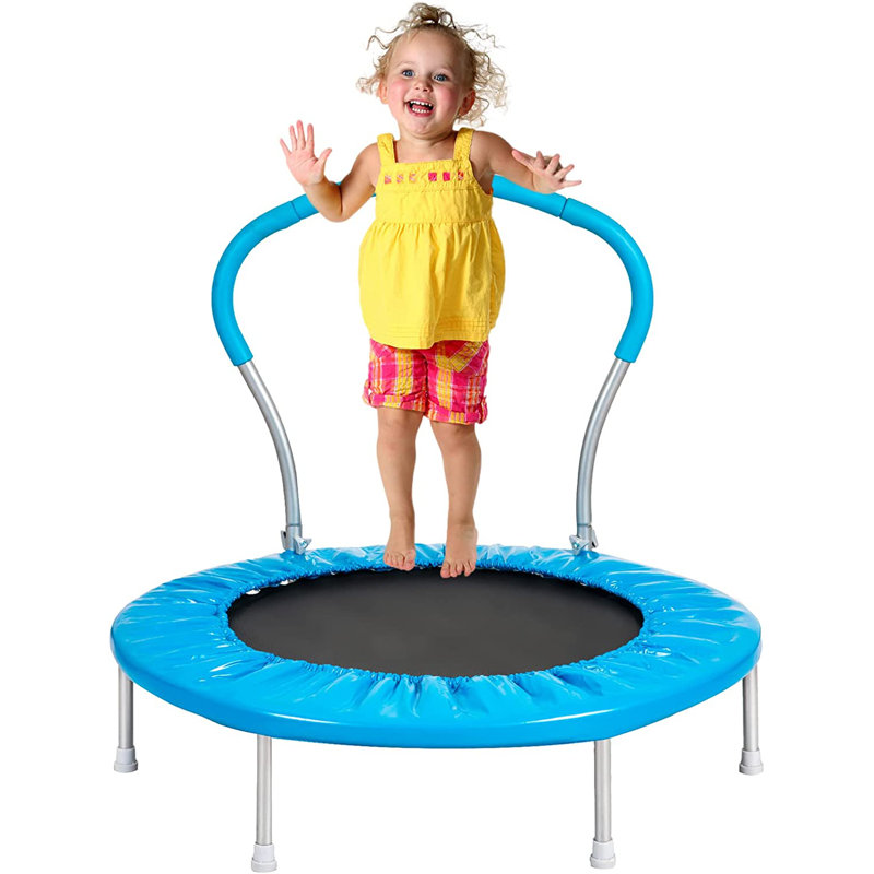 Sapphome Round Kid / Toddler Trampoline with Handlebar, Blue