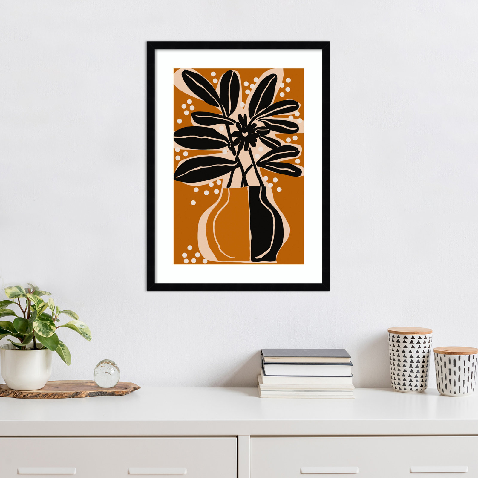 Galya "Ochre Still Life No. 6" Print, Black, 25" H x 19" W