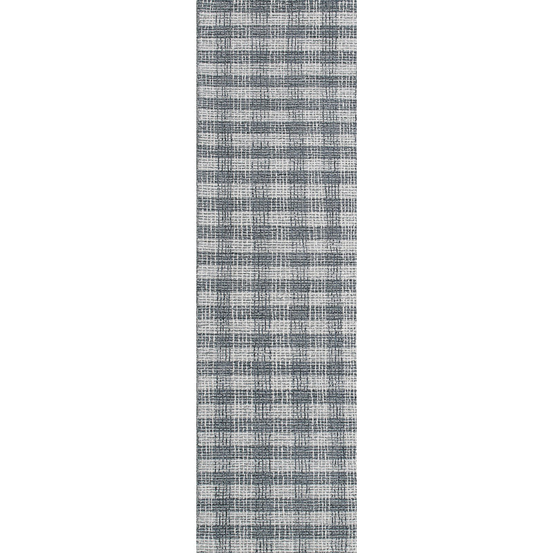 Tapis gris en laine fabriqué à la main Carreon, Tapis de couloir : 2 pi 2 po x 7 pi 7 po