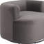 Fauteuil demi-tonneau pivotant en velours gris 35 po Demarest