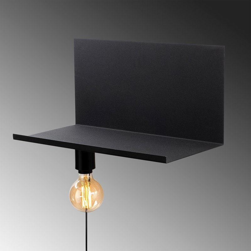 Plafonnier encastré 1 lumière à brancher Shauna, Noir, H 9,84 po x l 19,69 po x P 9,84 po