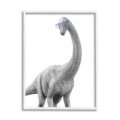 Joli motif de verres à dinosaures monochromes bleus par Annalisa Latella - impression