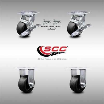 4 Piece Glass Filled Nylon Caster Set