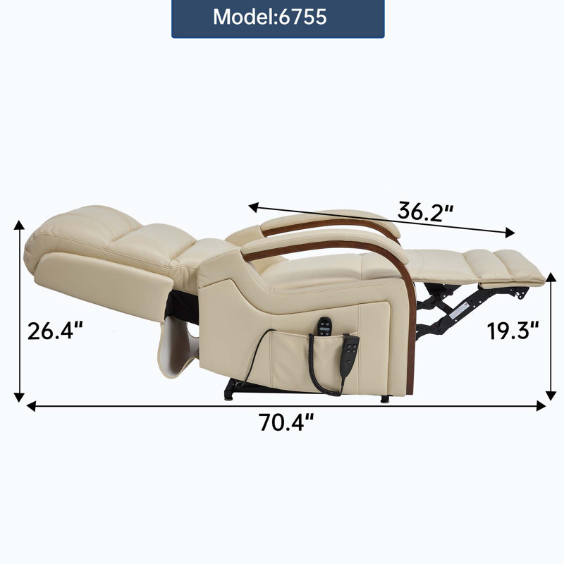 Fauteuil inclinable électrique Power Leatheraire Lift, Beige