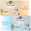 19.7" Low Profile Modern Ceiling Fan with Lights and Remote, Flush Mount Smart Ceiling Fans Brown Fandelier for Bedroom-720534510