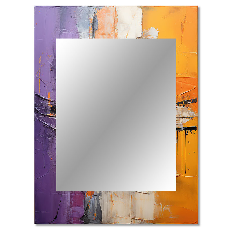 Collage Impressions IV - Abstract Collages Mirror, Modern Decorative Wall Mirror, Printed Metal Art, 40" x 30"