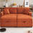 Comfortable Fluffy Corduroy Lazy Big Loveseat Couch, Super Soft Chaise Lounge 2-Seater Sofa with Double Storage Ottomans, Table Board & USB Port for Living Room-925919971