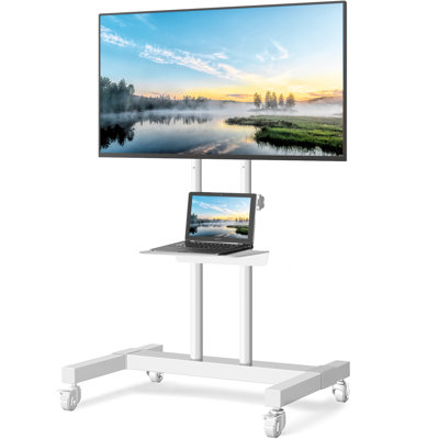 Upgraded Mobile TV Stand on Wheels for 32-80 inch Flat Screen/Curved TVs up to 110 lbs