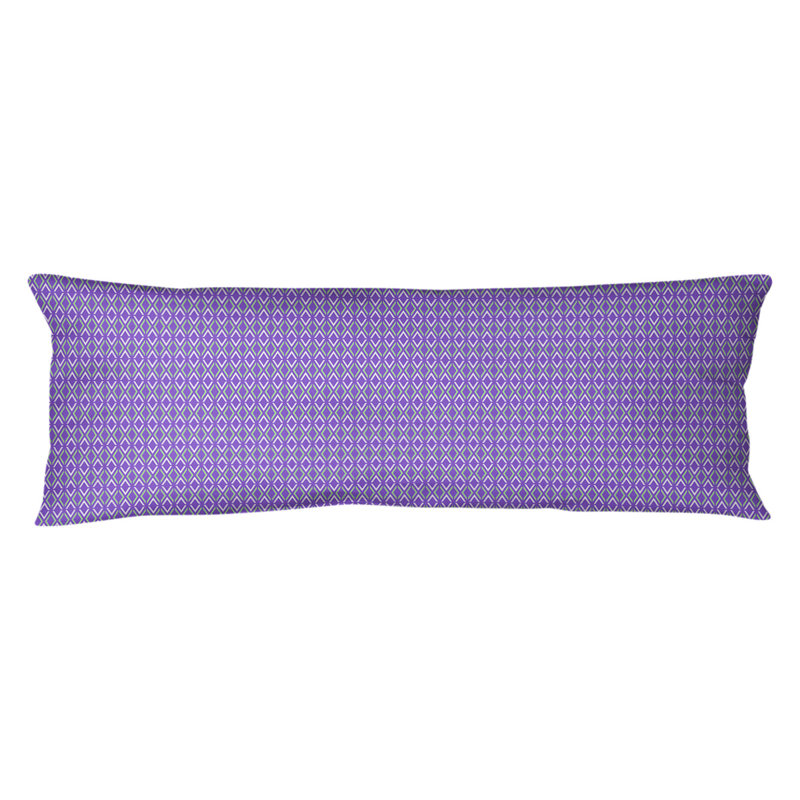 Coussin lombaire à losanges arrow, Bourre en polyester, Molleton moelleux, Mauve / Vert