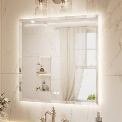 Beveled LED Backlit Bathroom Vanity Mirror