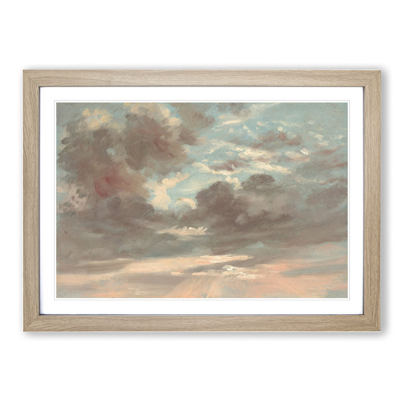 Stormy Sunset by John Constable - Picture Frame Painting, Oak Framed, 27cm H x 36cm W x 2cm D