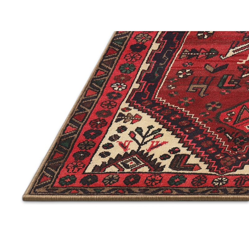 Tapis oriental rouge / beige, Rectangle 2 pi x 4 pi