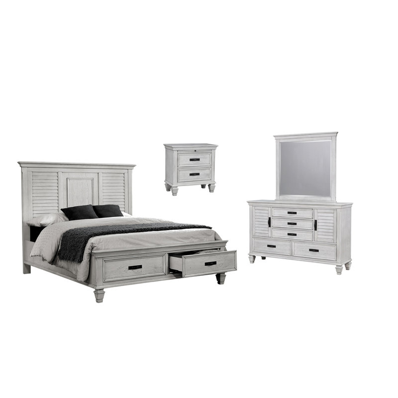 Ensemble de chambre à coucher 4 pièces Staats, Blanc, Grand
