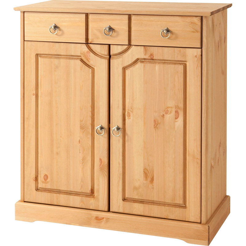 Turkay 81cm Solid Wood Sideboard, Nature Brown Oil