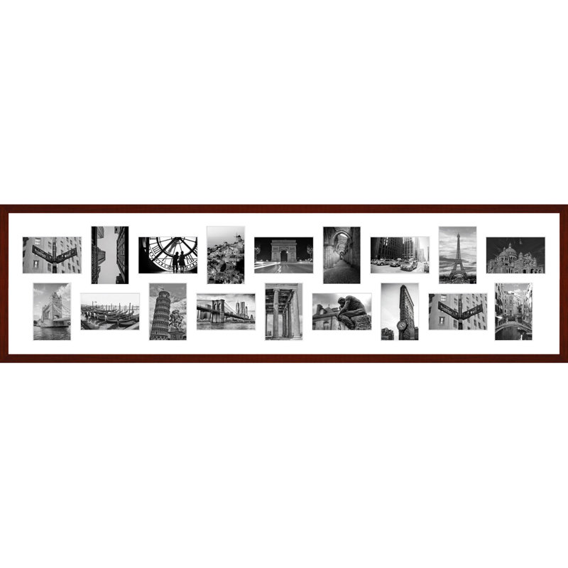 Latae Wood Picture Frame with Mat, White