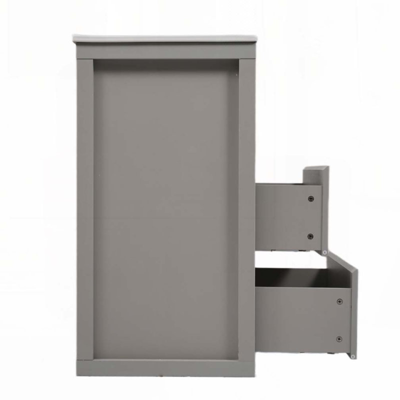 Meuble-lavabo 30 po avec lavabo en céramique et 2 tiroirs pleine extension, Gris