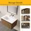 Elliana 36 po L x 19 po P 1 tiroir Meuble-lavabo mural avec évier simple et Comptoir en Surface solide blanc mat