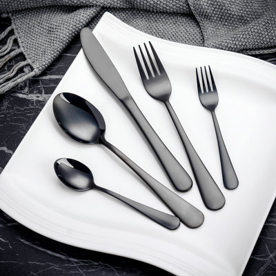 Shebaka 30 Piece 18/10 Stainless Steel Flatware Set, Service for 6 -  Wrought Studio™, 9D48389343B044FCB39BD1C25F8E6055