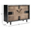 Octavie 13.0L X 4.5W X 8.1H Black Metal And Wood Rectangular Table Clocket