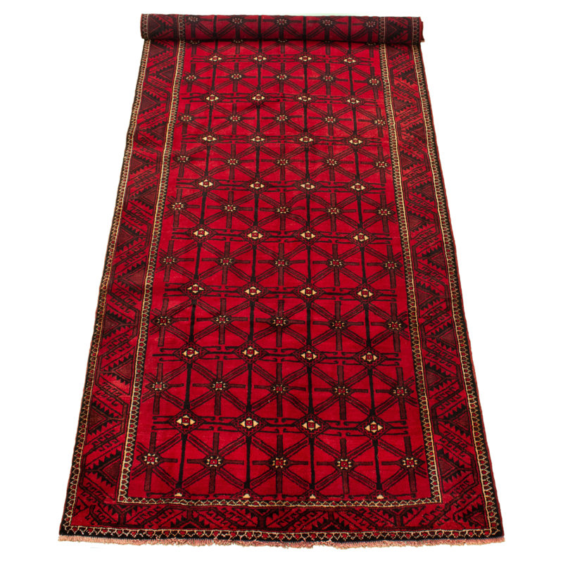 Tapis de bois one-of-kind à la main-noué la 2010 anatolian rouge 4 pi 9 po x 9 pi 9 po Kehrli
