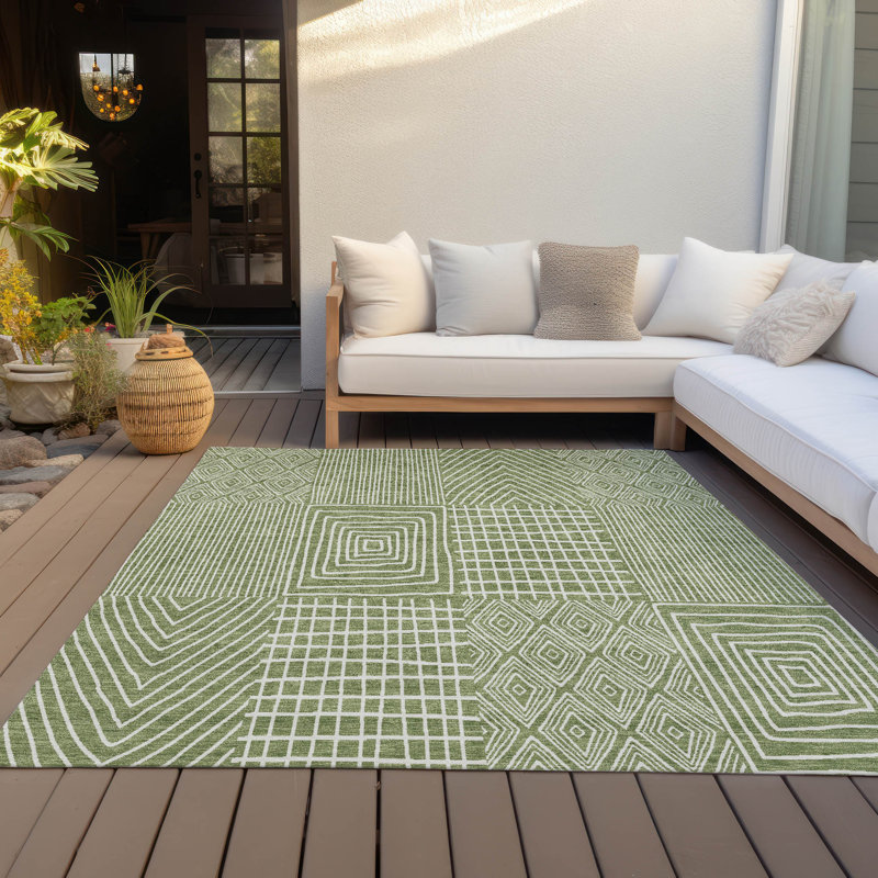  Tapis vert intérieur / extérieur lavable à la machine Chantille ACN990, Rectangulaire 8 pi x 10 pi