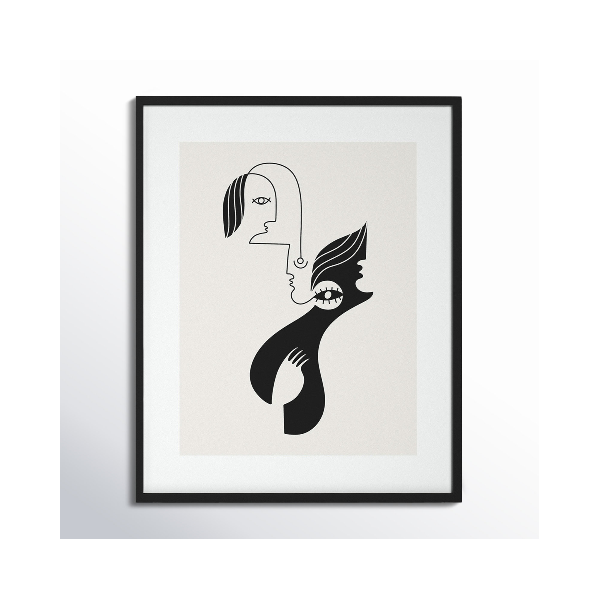 Past Life by Shatha Al Dafai, 41.38" H x 33.38" W x 0.875" D, Noir Black Framed