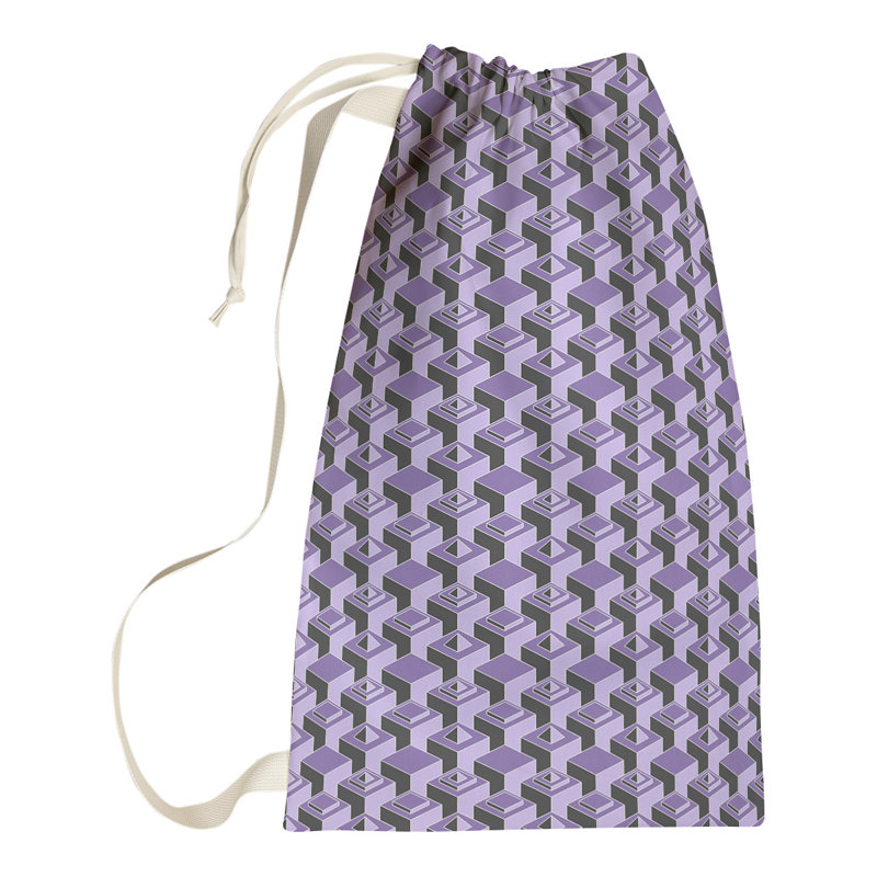 Sac à linge gratte-ciels, H 36 po x l 28 po x P 1,5 po, Mauve / Noir