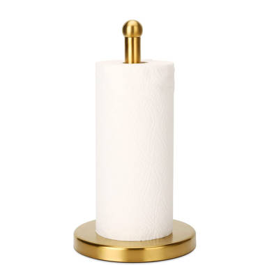 Gold & Marble Freestanding Paper Towel Holder Everly Quinn