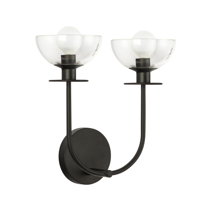 Éclairage pour meuble-lavabo 2 lumières Delisa, Noir mat