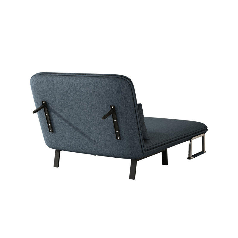 Conneaut Velvet Convertible Sofa, Dark Gray Velvet, 35.5" H x 55.1" W x 28.4" D