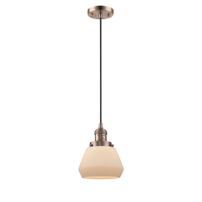 Chill 1 - Light Single Pendant, Antique Copper, Matte White Cased, 128.63" x 7" x 7"