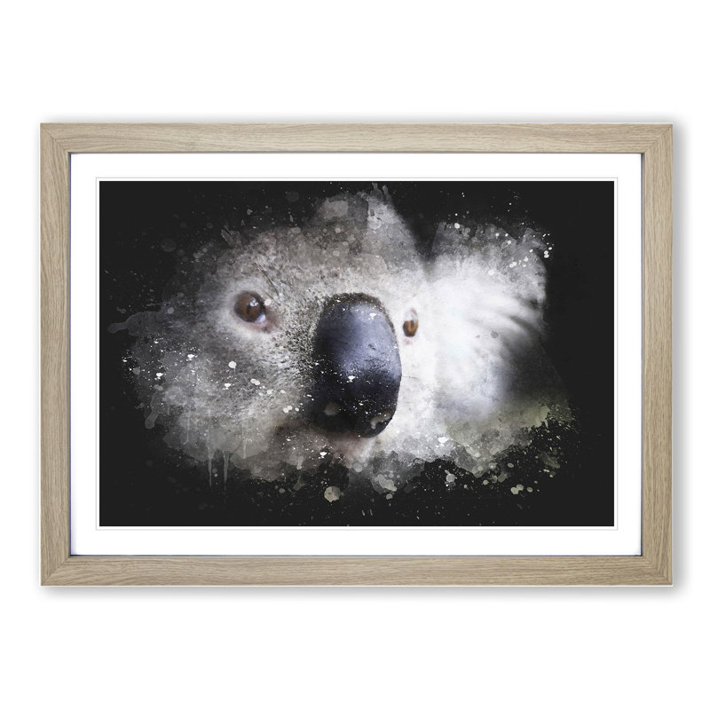 Koala Bear Vol.2 - Picture Frame Graphic Art, 36cm H x 48cm W x 2cm D, Oak Framed