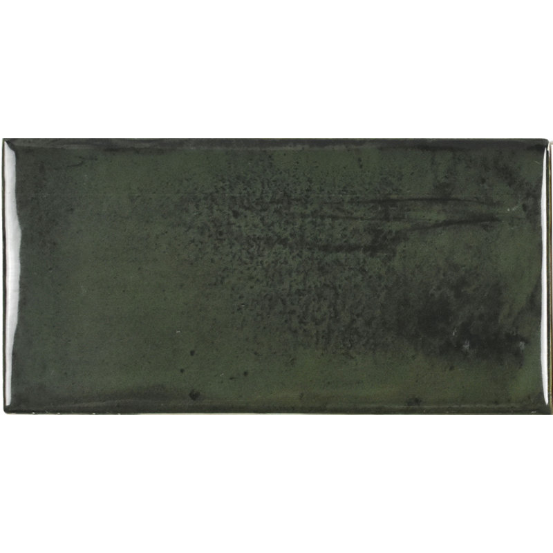 Tegel Forest green 3" x 6" Glossy Ceramic Subway Wall Tile – Warm Earth Tone, Green