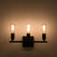 Applique murale 3 lumières pour salle de bain style rétro noir