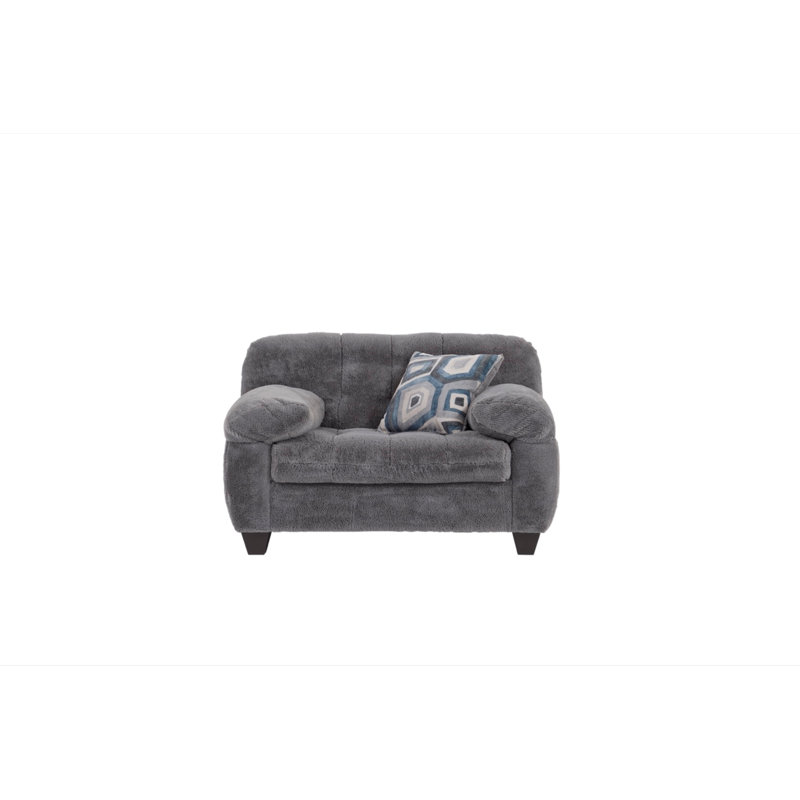 Fauteuil rembourré 51 po avec coussin en graphite Armand, Requin d'hiver