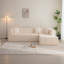 Beige salon, canapé modulaire en L de 105,5 po avec assise profonde et confort, canapé modulaire à 3 places, fabriqué en mousse expansive moderne pour la pièce,