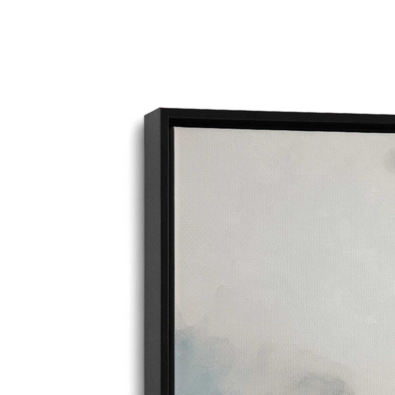 Misty Blue Reflections, reproduction sur toile dans un cadre, Noir satiné, H 32,75 po x l 48,75 po
