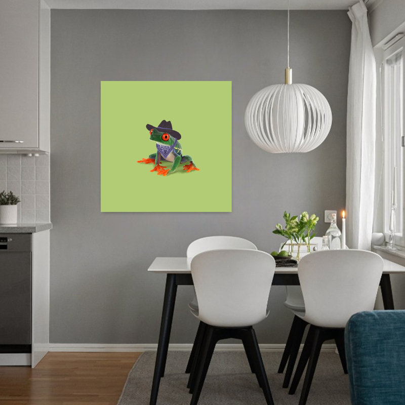 Art contemporain arbre à grenouille contemporain, H 32 po x l 32 po