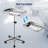 Mobile Mayo Stand Stainless Steel with 2 Pcs Trays on Wheels Adjustable for Medical Dental Salon
