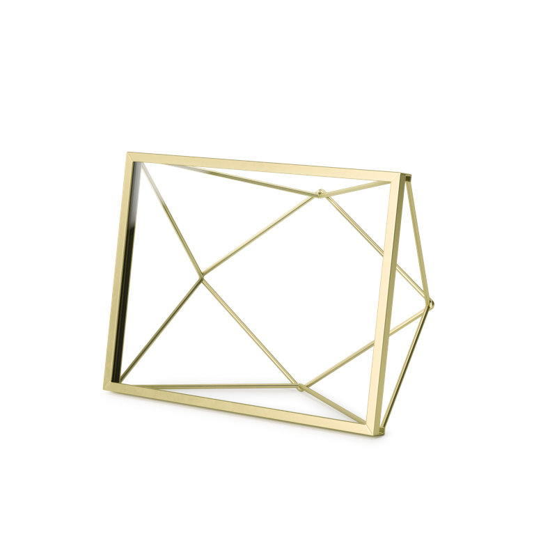 Matte Brass Geometric Floating Picture Frame, 8" x 6"