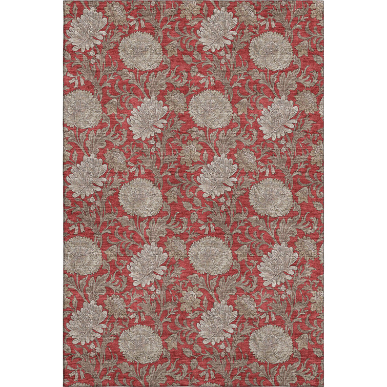 Premium Machine Washable Prisco Red Rug