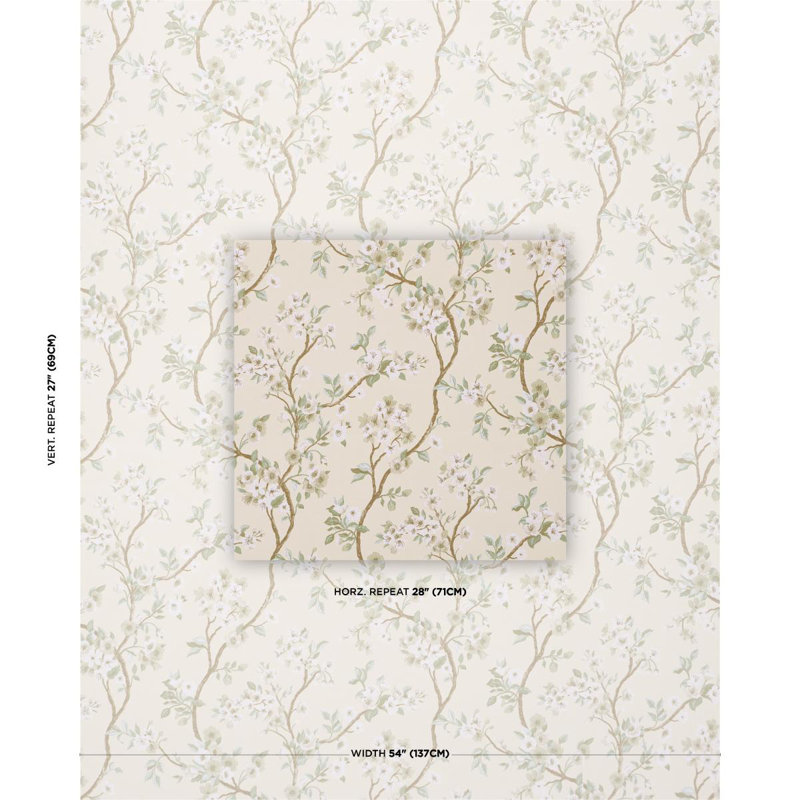 Cherry Blossom Fabric, Brown