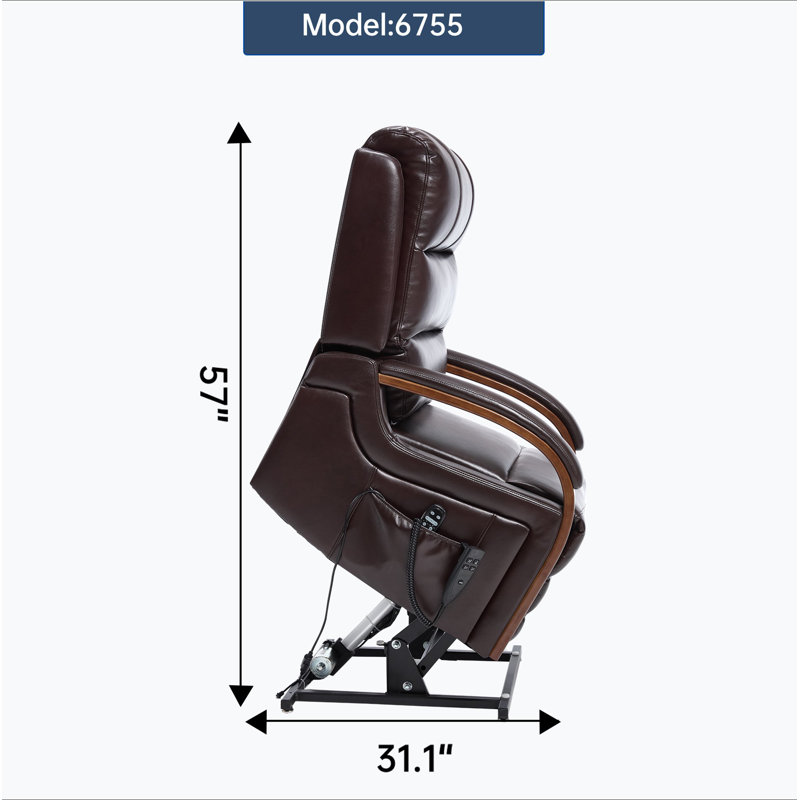 Fauteuil inclinable Power Leatheraire Lift, Brun