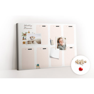 Wall Mounted cork board with print wall art notice boards home office bulletin board ideas Home decor planner