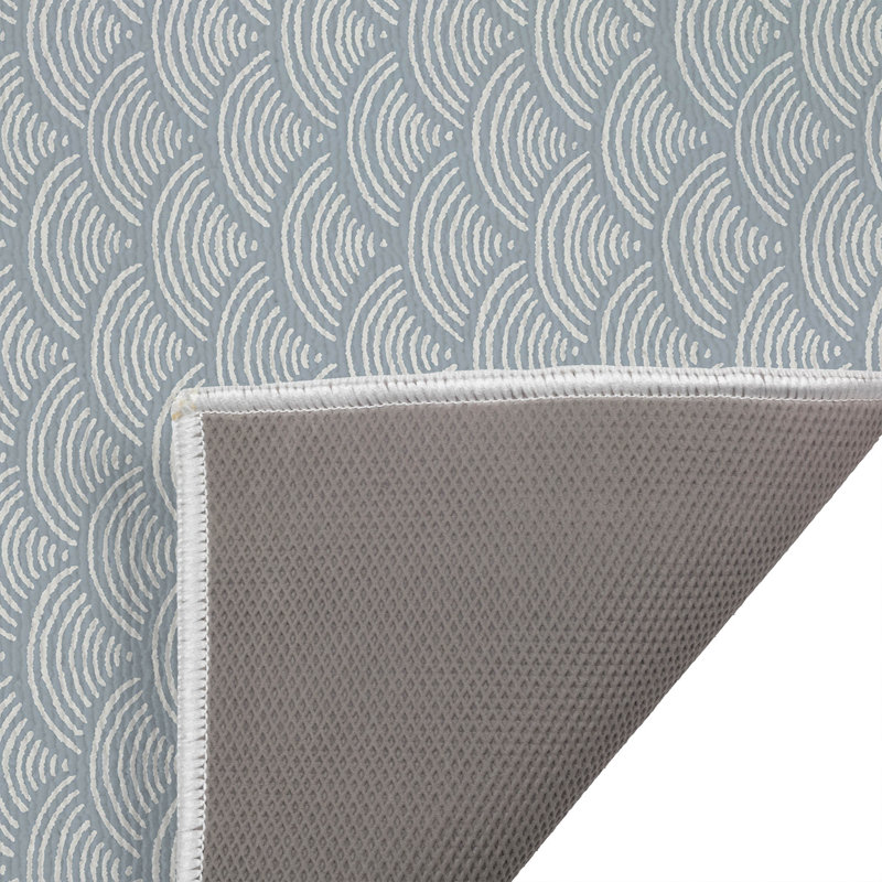 Rolling Waves Outdoor Doormat, 21" W x 34" L, Slate Blue/Blue