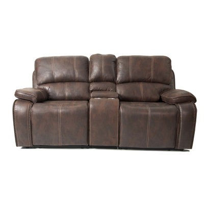 Chocolat Power - Tissu semblable au cuir, inclinable à commande électrique en métal, H 77 po x 38 po x 41 po, support en bois massif robuste et composite en tissu séduisant, design, support renforcé